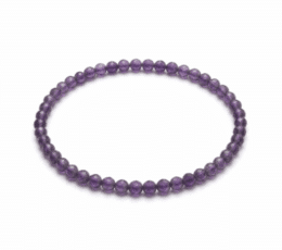 Pulsera bola amatista facetada 4mm