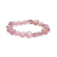 Pulsera corazones cuarzo fresa para el amor