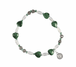 Pulsera corazones malaquita