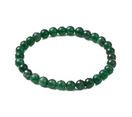 Pulsera de esmeralda con bolas de 6 mm