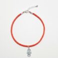 Pulsera Mano de Fátima hilo rojo seda- plata de ley
