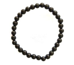 Pulsera de ónix negro con bolas lisas de 6 mm
