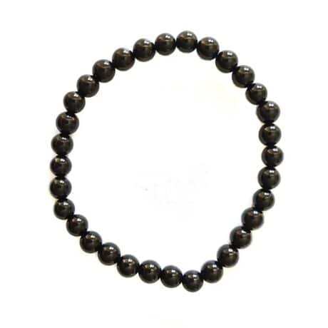 Pulsera ónix negro bola lisa 6 mm
