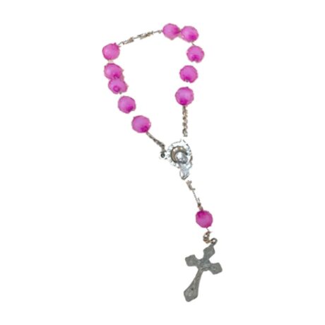 Rosario mini de mano pulsera morado