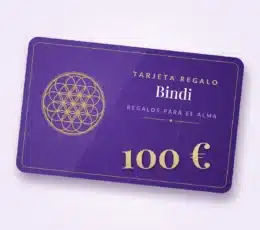 Tarjeta Regalo Bindi de 100 € en morado y dorado con la Flor de la Vida