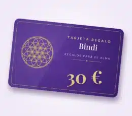 Tarjeta Regalo Bindi de 30 € en morado y dorado con la Flor de la Vida
