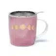 Taza fases lunares rosa- con infusor y tapa