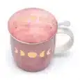 Taza fases lunares rosa- con infusor y tapa