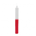Vela bicolor blanco y rojo