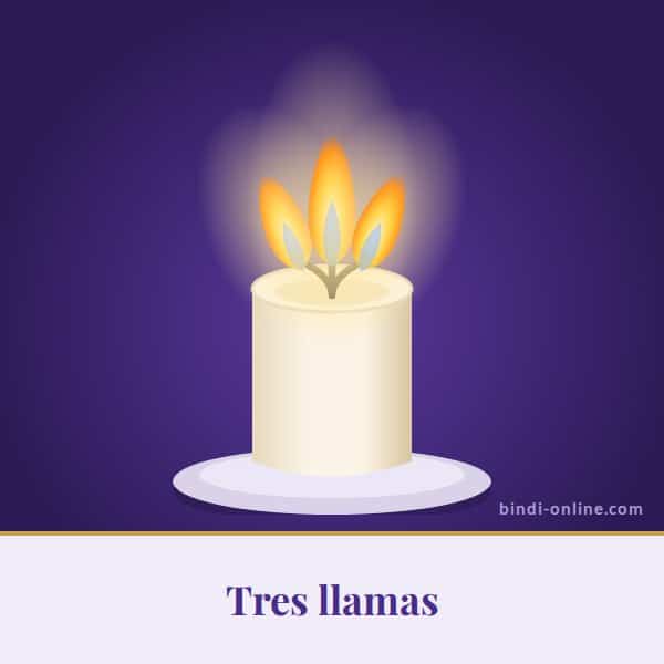 Vela con tres llamas significado