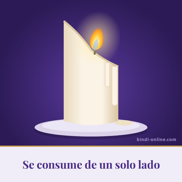 Vela que se consume de un solo lado significado