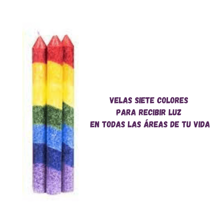 vela siete colores pack 3 uds